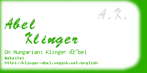 abel klinger business card